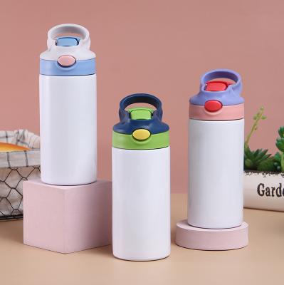 China Hot Sale Wholesale 12oz PORTABLE Stainless Steel Double Wall Vacuum Insulated Sublimation Blanks Kids Sippy Water Bottles for sale