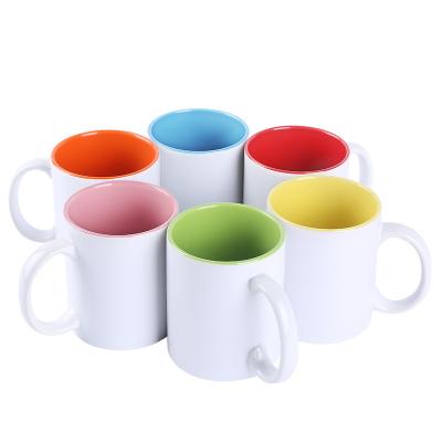 China Viable Wholesale Size Quality Sublimation 11oz White Empty Ceramic Mugs Coated Plain White Mugs for sale