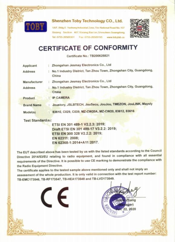 CE - Zhongshan Jesmay Electronic Co., Ltd.