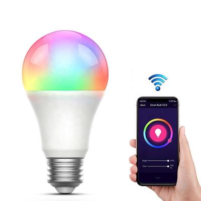 China Residential Dimmable Wifi LED Light Bulb E27 A19 Multicolor Smart Voice Control Smart Bulb 9W for sale