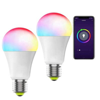 China A60 Residential LED Lamp Light E26 E27 RGBCW 9W Wifi Smart Multicolor Smart Voice Control Bulb for sale