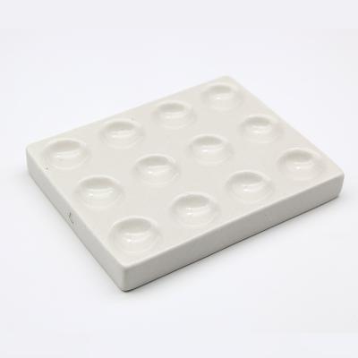 China Dental Laboratory Supply Dental Laboratory Porcelain Equipment Dental Mixing Porcelain Wetting Moisturizing Plate 12 Slot Ceramic Palette for sale