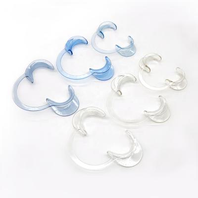 China Dental C-Shape O Clear Blue Teeth Whitening Mouth Opener Lip Cheek Retractor for sale