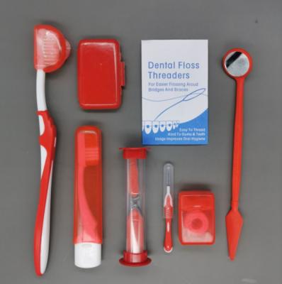 China Plastic Dental Health Care Orthodontic Kit 8 Pieces / Professional Teeth Cleaning Kit for sale