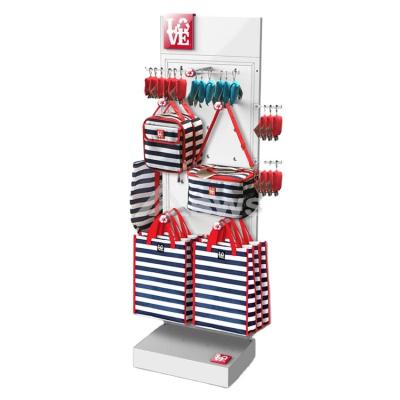 China Customized Style For You Floorstanding Wall Bag Display Rack Women Lady Morden Metal Handbag Custom Acrylic Display Racks For Bags With Metal Hooks for sale