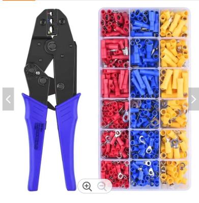 China Crimping HS-30J 0.5-6mm Crimping Plier Crimper Tool With 700pcs Insulated Wiring Terminal Set for sale