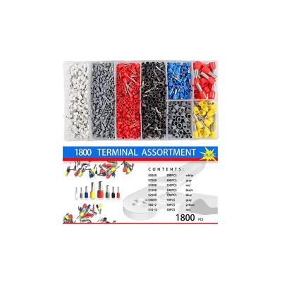 China / Insulated Terminal Crimper Assortments 1800pcs Wire Ferrules HSC8 Crimp Terminal Kit Sets for sale