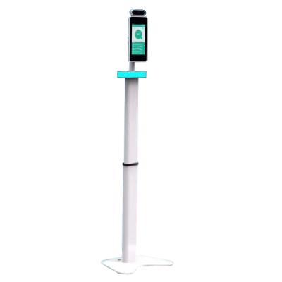 China Built-in Camera Face Recognition Thermometer Camera Upright/Multi Adjustable Length Floorstand White Base Face Recognition System for sale