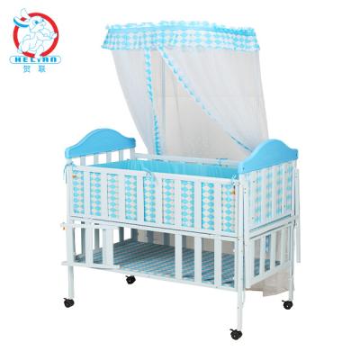 China New Arrival BLM 2020 Modern Safety Crib Infant Sleep Bed Adjustable Flat Lifting Portable Baby Crib for sale