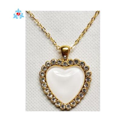 China Office/Career Memory Pendant Wholesale Custom Picture Necklace Pendant Chains Jewelry Heart Sublimation Photo Necklace for sale