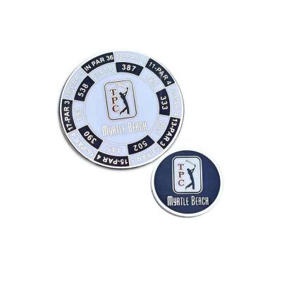 China Znic alloy custom logo magnetic golf ball marker with good quality metal ball markers for sale