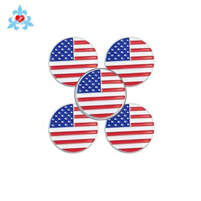 China Custom Factory High Quality Antique Imitation Metal USA Golf Ball Marker Enamel Golf Ball Marker for sale