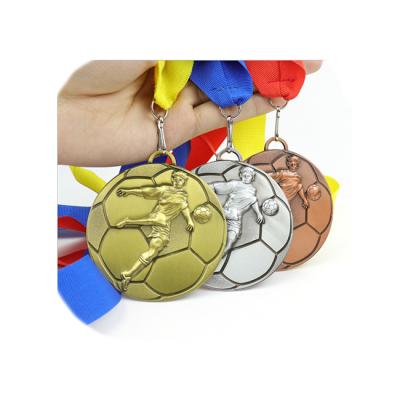 China China High Quality Custom 3D Gold Plated Sports Custom Metal Medal Soccer Medal for sale