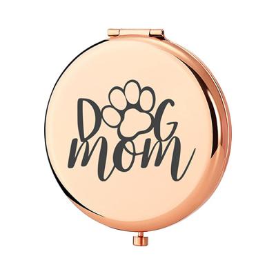 China Mirror Crystal Mom Rose Gold Compact Mirror Heart Compact Enlarging Mirror I Love You for sale