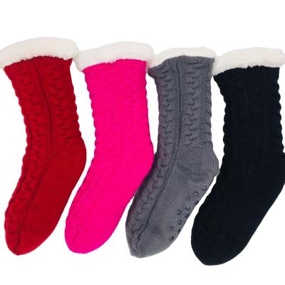 China QUICK DRY Wool Solid Colors Newcomer Life Buzz Comfortable Floor Sock To Keep Warm Slipper Sock With Rubber Sole Skid Non Sock Indoor Slipper for sale