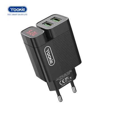 China Quick Charger 2.4A European Universal Charger Dual Port Wall Charger QC3.0 Directly Connectable For USB Devices for sale