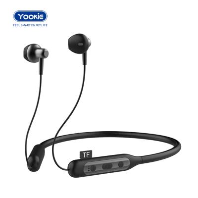 China With Magnet+Insert Wireless5.0 TF Card Yookie In-Ear Sports Magnetic Neckband Earphone Sports Neckband Headset for sale