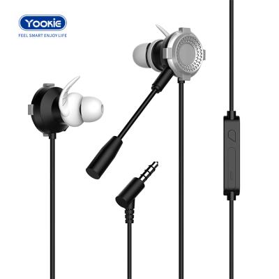 China Mini Portable Yookie 3.5mm Gaming In-Ear Wired Handsfree Headset with Detachable MIC for Mobile Devices for sale