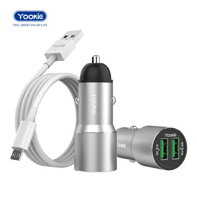 China Fast Car Fast Charger Smart Match Dual Dual USB Car Charger Left Car Charger for Samsung Tablet for sale