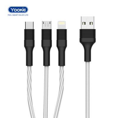 China Multi Function Data Transfer Cable 3 In 1 Universal USB Cable Multi Function Charging USB Cable Fast Charging for sale