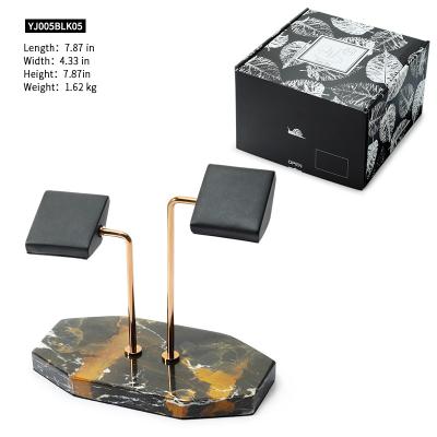 China PU Leather / Metals / Marble Hot Sale Custom Leather Watch Stand Jourbon Logo Retail Watch Stand Display for sale