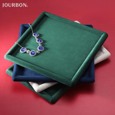 China Flannel Jourbon Suede Velvet Jewelry Storage Box Jewelry Display Trays Organizer Tray Necklace Pendant Bracelet Jewelery for sale