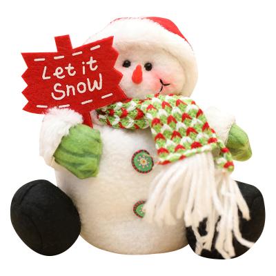 China Eco-friendly 2021 Merry Christmas Ornaments Christmas Snowman Christmas Decorations Toys Plush Snowman Dol for sale