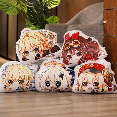 China Eco-friendly Material Anime Genshin Effect Cosplay Game 3d Printing Plush Furry Double Sided Genshin Impact Pillow for sale