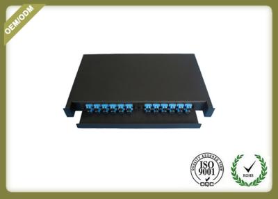 China 1U 19' Sliding 24 Port Fiber Optic Patch Panel Rack Mount , Optical Distribution Frame for sale