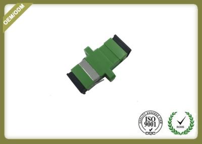 China Green Color SC APC Plastic Fiber Optic Adapter Coupler With Ceramic Sleeve for sale