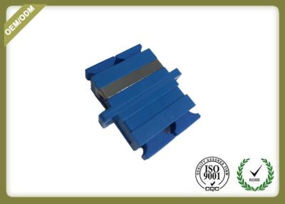 China SC Singlemode Duplex Fiber Optic Connector Adapters With Ceramic Sleeve Blue Color for sale