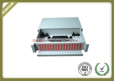 China 2U 48 Ports Slidable Fiber Optic Distribution Box / Distribution Cabinet Rack Mounted for sale