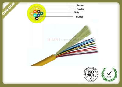 China GJFJV 12C 24C 48C Indoor SM Fiber Optic Cable With Tight Buffer PVC Jacket for sale