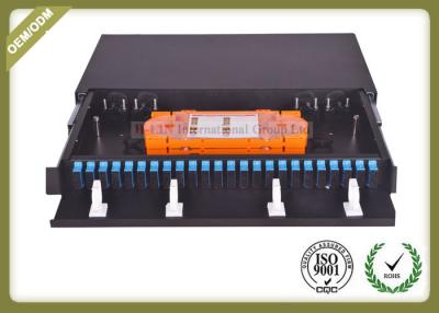 China 48 Core 1U Type Fiber Optic Patch Panel Slidable ODF For SC Adapter Port for sale