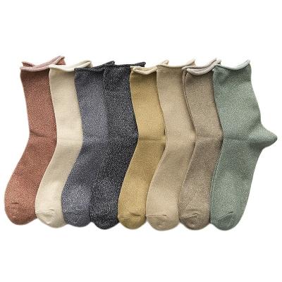 China Women's Viable Popular Metallic Lurex Tube Socks Bulk Girls Hot Teen Tube Socks for sale