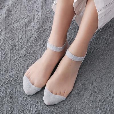 China 2019 Viable Sexy Shallots Fiberglass Silver Women Silk Stockings Nylon Socks Mesh Short Socks for sale