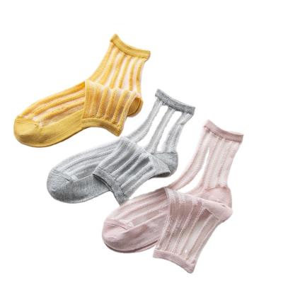 China 2019 Viable Fashion Girls Stripes Women Sexy Nylon Socks Mesh Net Socks Korean Style Sexy Tube Socks for sale