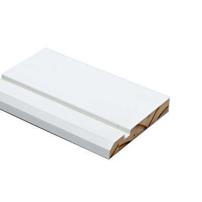 China White Primed Solid Wood Baseboard Water Proof Modern Timber Baseboard Molding for sale