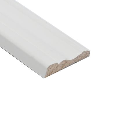 China White Primed Solid Wood Baseboard Water Proof Modern Timber Baseboard Molding for sale