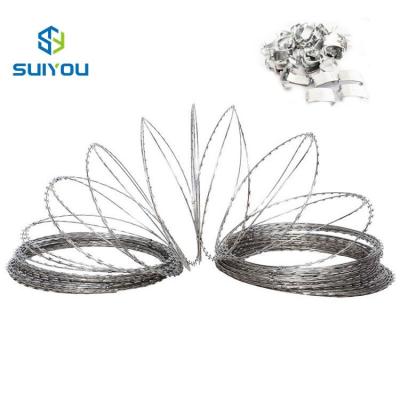 China Easily Assembled Hot Dipped Galvanized Concertina Razor Barbed Wire Low Price Razor Wire for sale