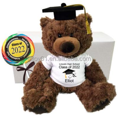 China Cute Gift Design Your Own Custom Plush Toy Sublimation Graduation Teddy Bear Graduation Bear T-Shirt for sale