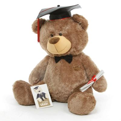 China Plush Logo Graduation Gifts Stuffed Graduation Custom Made Teddy Bear with T-shirt Cloth Plush Toys for sale