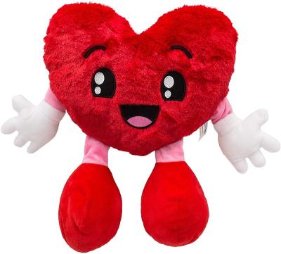 China Custom Stuffed Plush Valentine's Day Stuffed Red Rose Love Heart Plush Toy Teddy Bear Women Gifts Gnome for sale