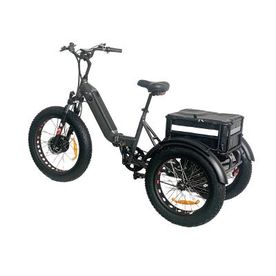 China 500w Three Wheel Fat Tire Aluminum Large Size Adults Bicycle Electric Tricycle for sale