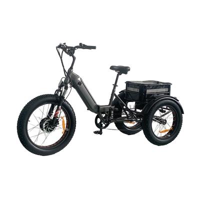 China Aluminum Custom Design Electric Fat Tire Tricycle With Locking Handle Aluminum Cover for sale