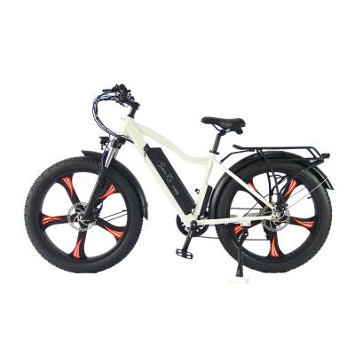 China Aluminum Alloy 48v10AH Fat Tire Vintage Retro Full Suspension Electric Mountain Bike for sale