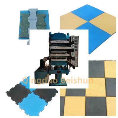 China PLC Control Rubber Floor Tile Vulcanizing Machine Rubber Floor Tile Making Machine for sale