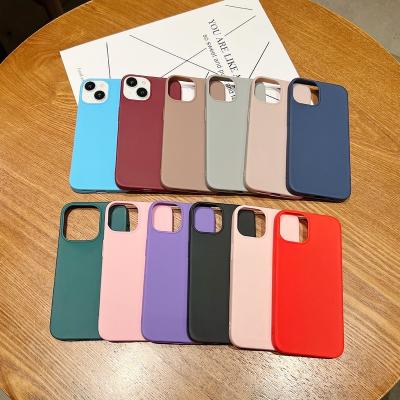 China Colorful Painted Shockproof Silicone TPU Soft Touch Rubber Phone Case For iPhone 15 14 13 12 11 Pro Max for sale