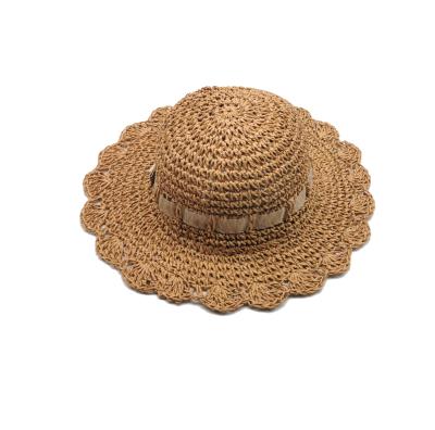 China New Hand Made Straw Hat Cute Girl Character Baby Sun Hat for sale