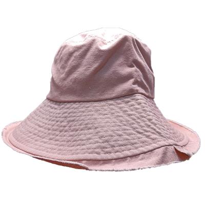 China Cotton Formal Canvas Large Solid Color Gutters With Adjustable Rope Bucket Hat for sale